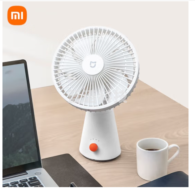 米家 小米桌面小风扇 台式手持迷你便携充电风扇 户外露营宿舍办公室家用 7羽叶大风量无线轻音长续航