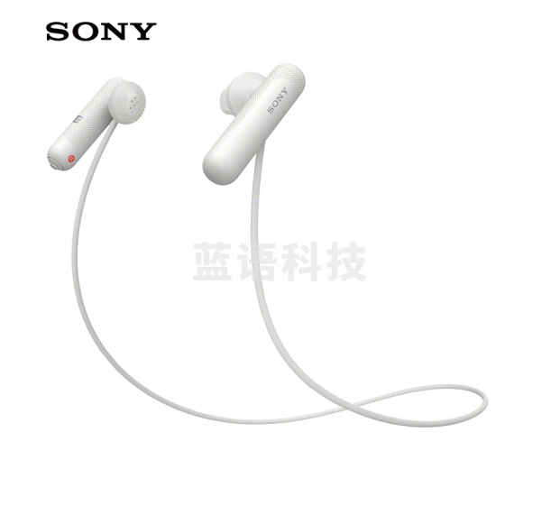 索尼 WI-SP500 无线蓝牙运动耳机 IPX4防泼溅 免提通话 白色