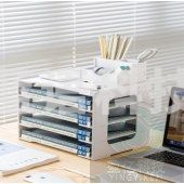 文件夹收纳盒竖款A4资料文件架子置物框多层创意办公桌面文具整理横五层