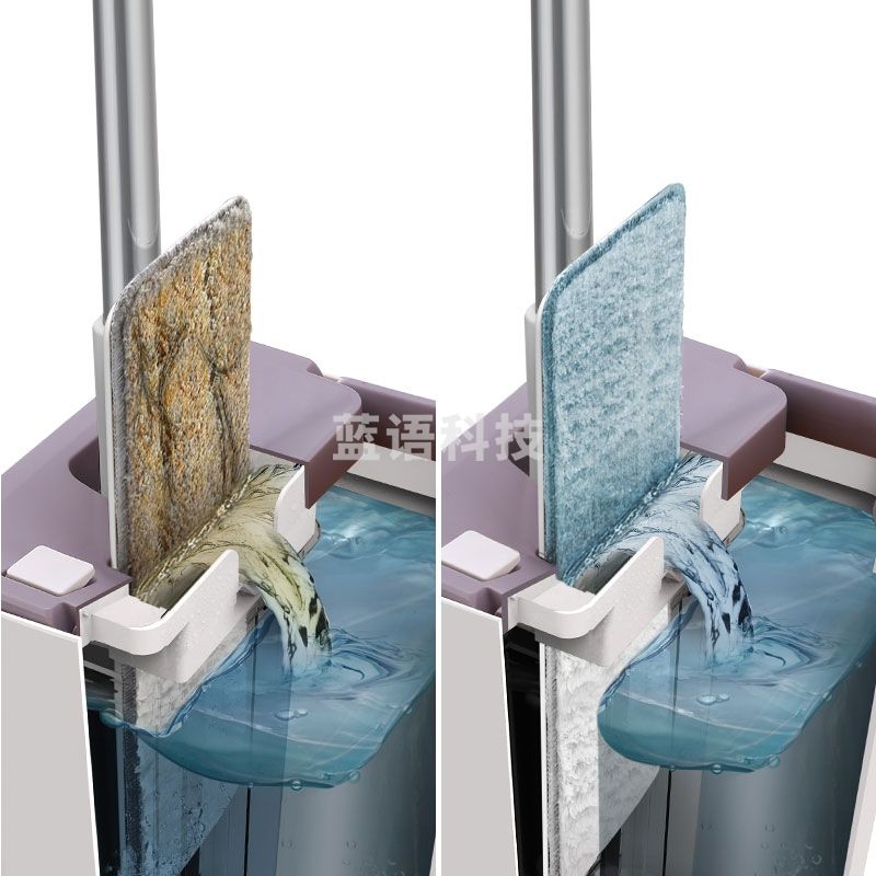 大卫免手洗平板拖把木地板刮刮桶拖布清洁工具 乐墩布干湿两用Z9