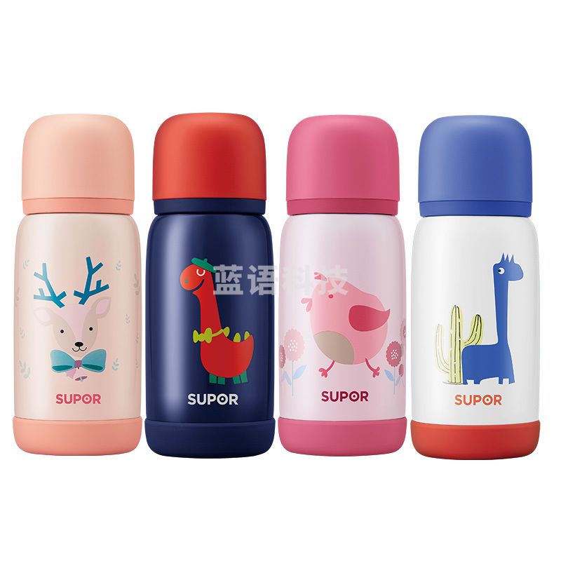 苏泊尔KC39DF10 儿童保温壶316L不锈钢水壶学生便携卡通 390ml便捷杯盖 颜色随机