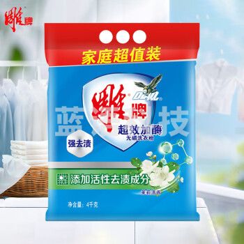 雕牌洗衣粉大包装4kg超效加酶无磷强效除渍洗衣服粉大袋家庭家用实惠装 4kg*1袋