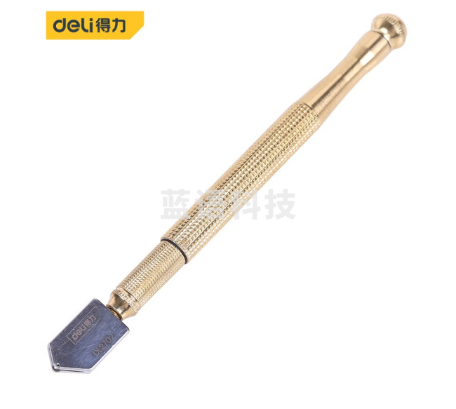 得力工具DL2702金钢玻璃刀金刚玻璃割刀玻璃划刀玻璃切割器刀多功能手动滚轮式瓷砖切割刀推刀玻璃切割器