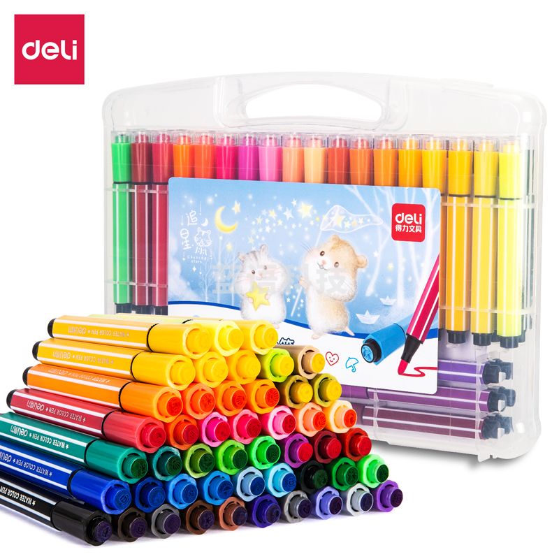 得力70737_48色印章水彩笔(混)(盒)