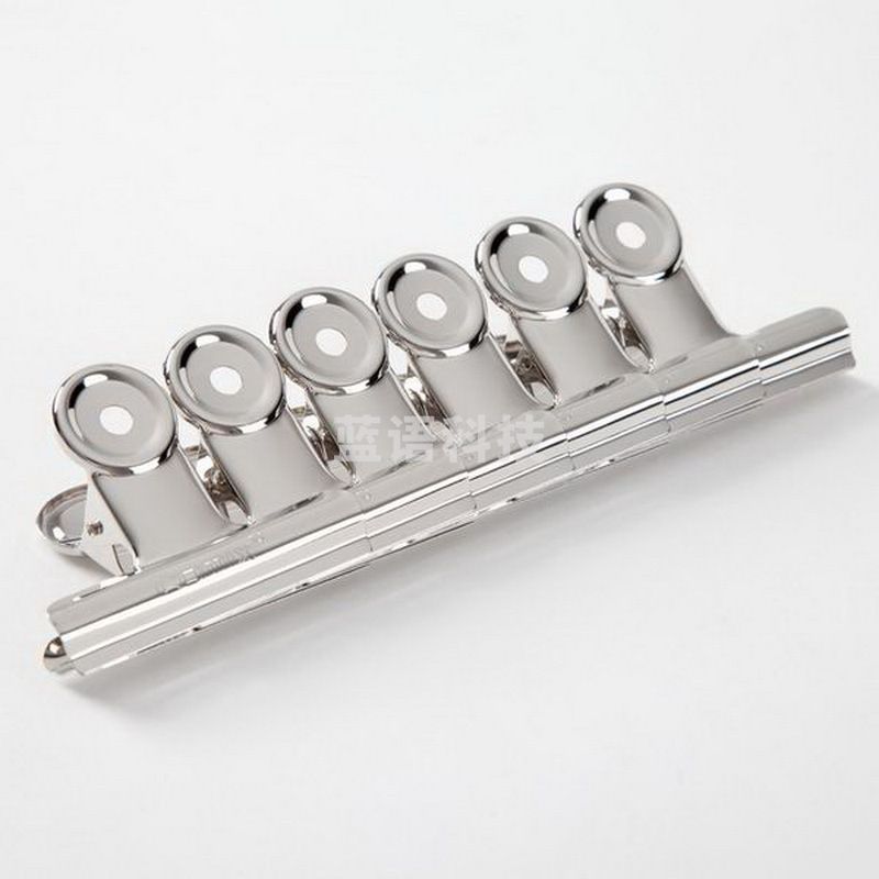 齐心 B3611 强力圆形票夹 75mm 镍色