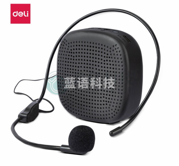 得力(deli)小蜜蜂扩音器教师蓝牙音箱 会议麦克风 全向麦克风 便携式喊话器教学讲课 黑51054