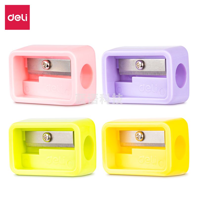 得力68662 大号洞洞笔卷笔刀(混)(桶)