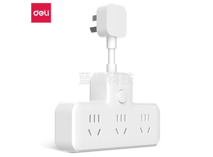 得力（deli）LU5004新国标安全插座 延长线插座/转换插头/电源转换器/一转多插座总控 一转六