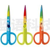 得力6062印花剪刀(混色)(插卡包装)