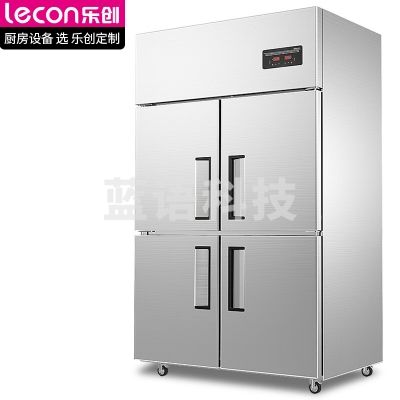 乐创 lecon LC-J-SM03 商用四门冰柜 立式厨房髙身雪保鲜高柜 双压缩机冰箱 双温