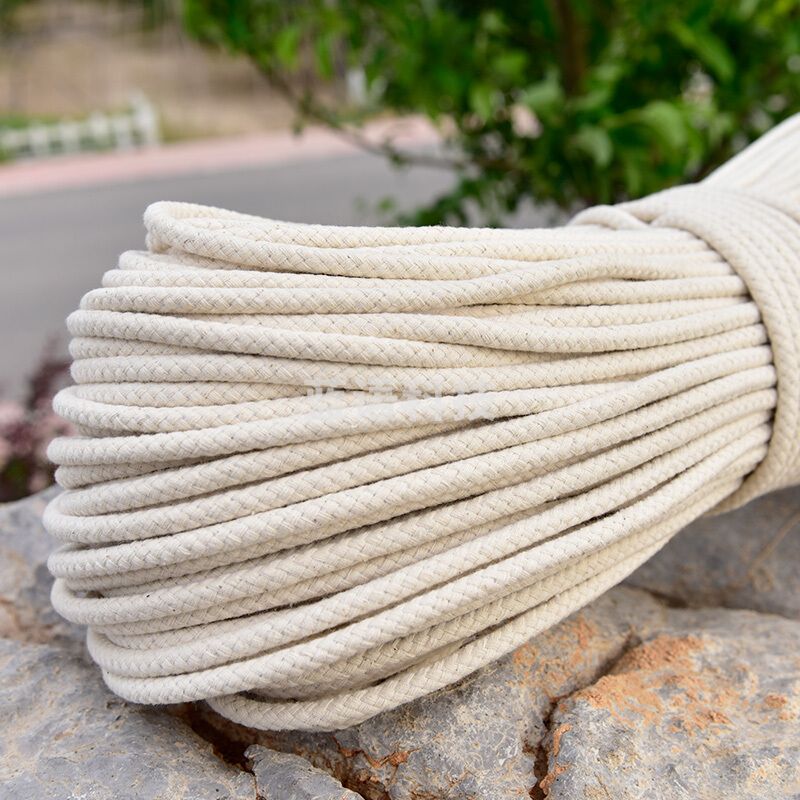 旗绳升国旗绳纯棉蜡旗杆绳捆绑粗棉绳子 绳索捆扎绳 直径 8mm 50米