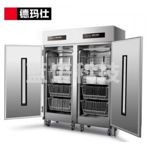 德玛仕 DEMASHI XDR980F-1A 消毒柜 商用 双开门高温热风循环二星级消毒碗柜 升级推车款高端工程款