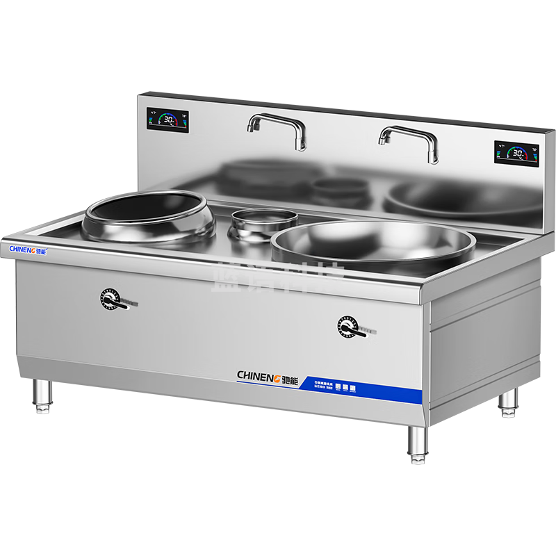 驰能（CHINENG）电磁大锅灶商用双头电磁炒炉灶台大功率15kw+30kw电炒锅餐厅饭店食堂电磁灶台商用双头组合炉  CRC-xcdc-5-304