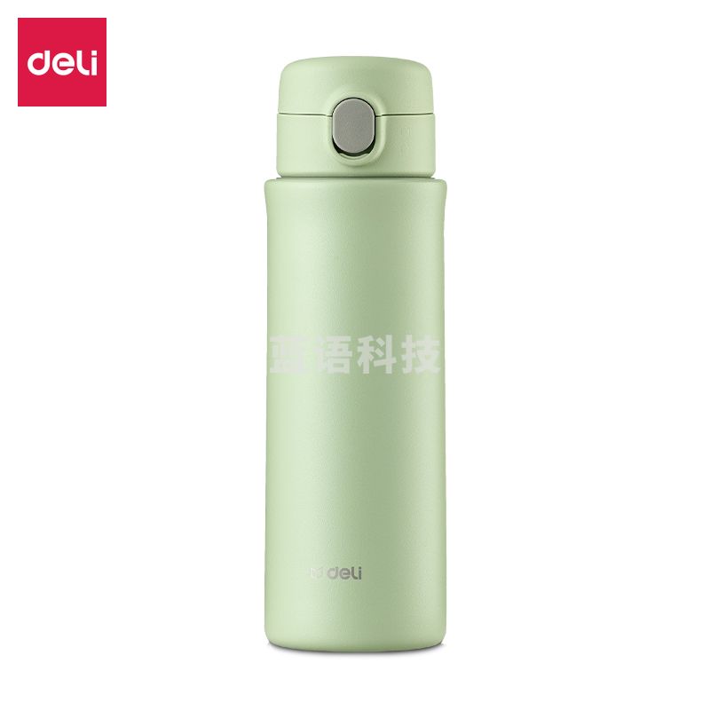 得力LL609保温杯(弹盖)(420mL)(绿)(个)