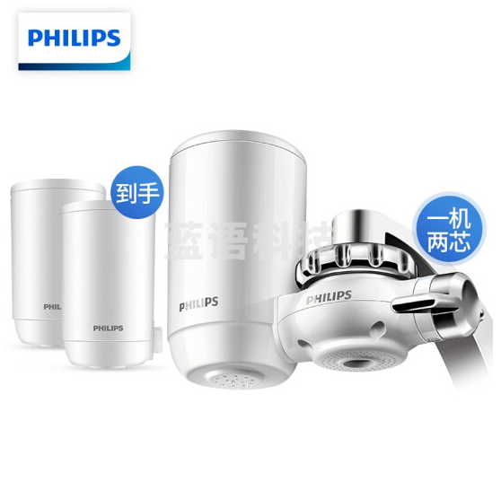 飞利浦（PHILIPS）WP3811 水龙头净水器厨房自来水过滤器 日本进口超滤直饮滤水器 一机两芯套装（含附件）