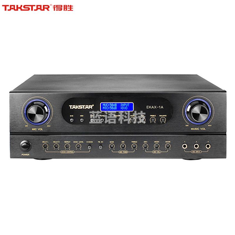 得胜(TAKSTAR)EKAX-1A 合并式功放 双混响带音乐和录音输出反馈抑制功能 家庭KTV会议背景音乐功率放大器