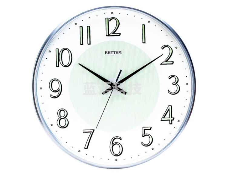 丽声(RHYTHM)挂钟cmg530xa19D静音石英圆形夜光扫秒时钟办公室钟表 32cm夜光