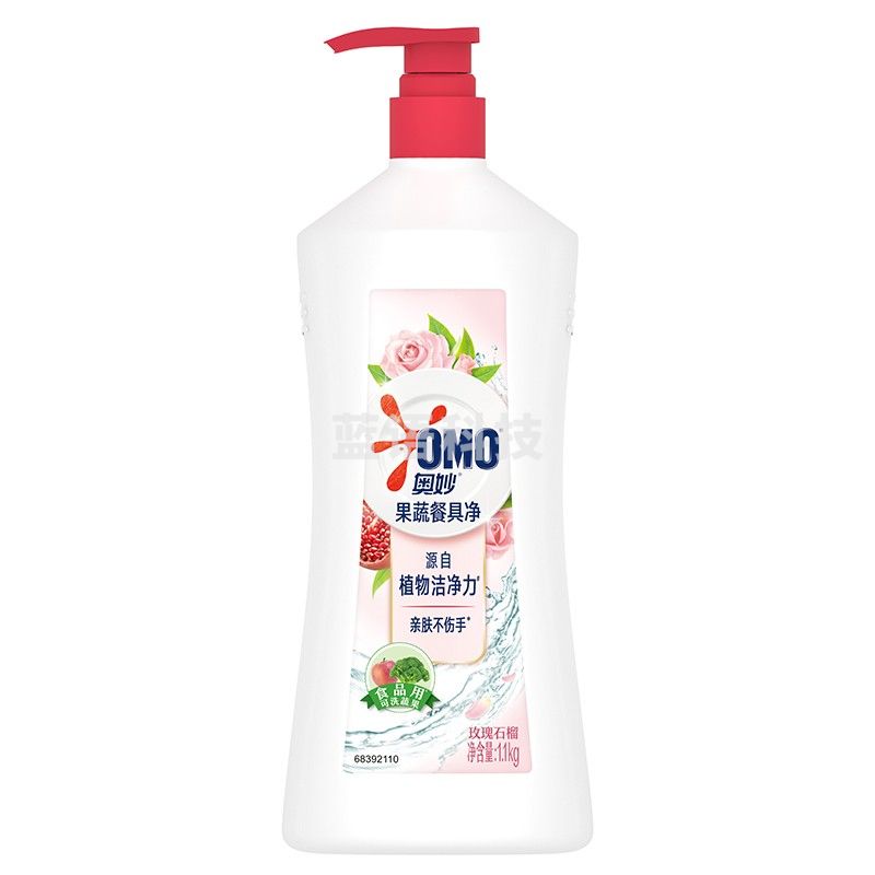 奥妙果蔬餐具净洗洁精 玫瑰石榴 亲肤不伤手 1.1kg(新老包装随机发货)