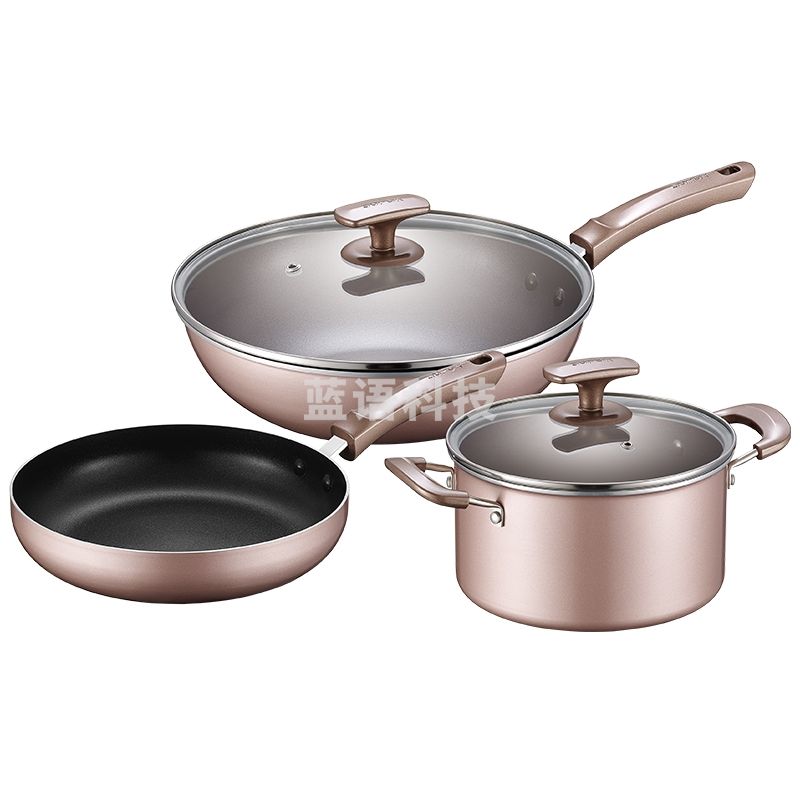 苏泊尔supor荧彩不粘居家套装锅具炒锅煎锅汤锅组合三件套 TP1706E