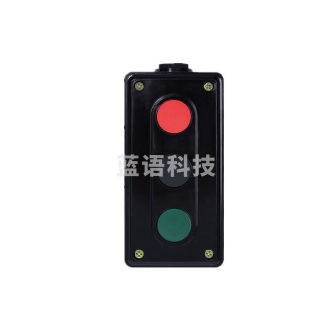 德力西 按钮开关自复位按钮盒 三位三联 LA4-3H 控制按钮启动停止按钮