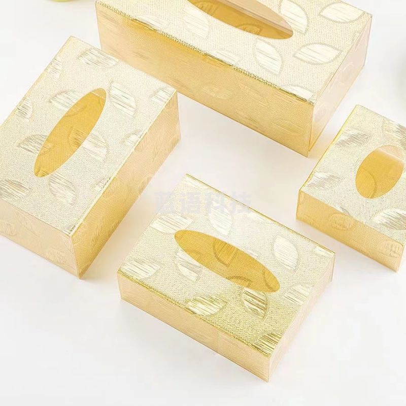 亚克力金叶子 纸抽盒 大号