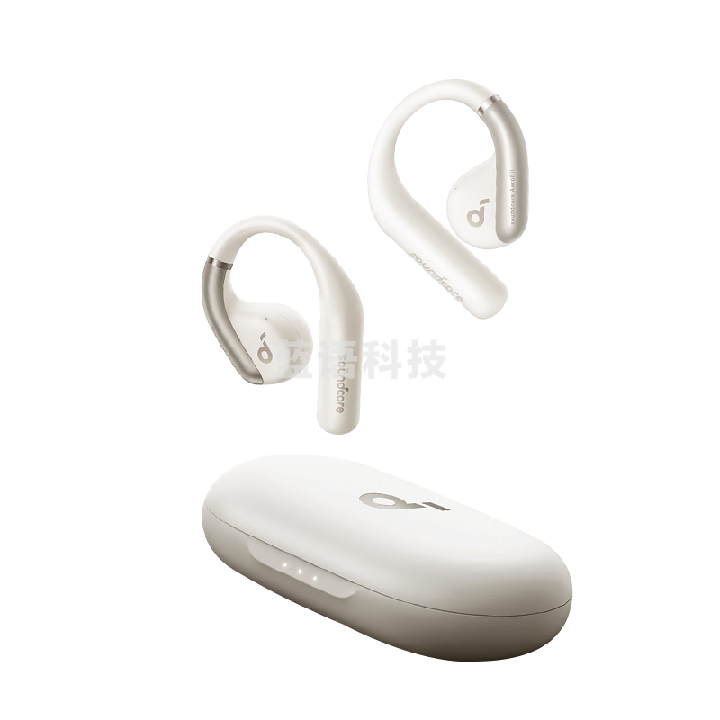 声阔（SoundCore）AeroFit 轻跃线云感不入耳气传导防水蓝牙耳机42H续航办公运动跑步骑行【云霜白】 A3872