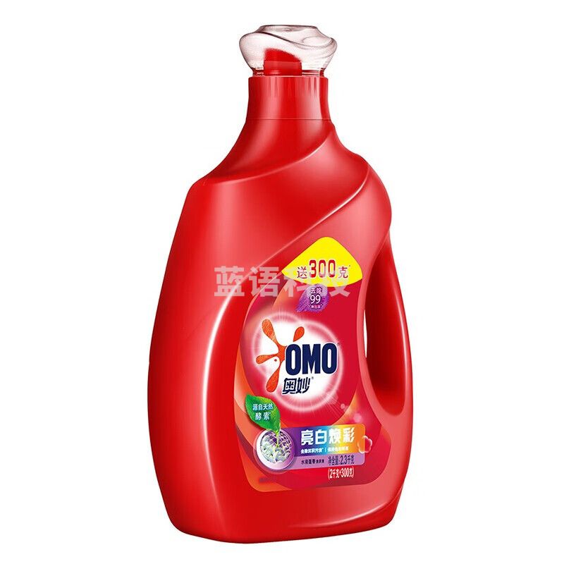 奥妙洗衣液家庭装手洗机洗浓缩天然酵素 2kg+300g亮白焕彩