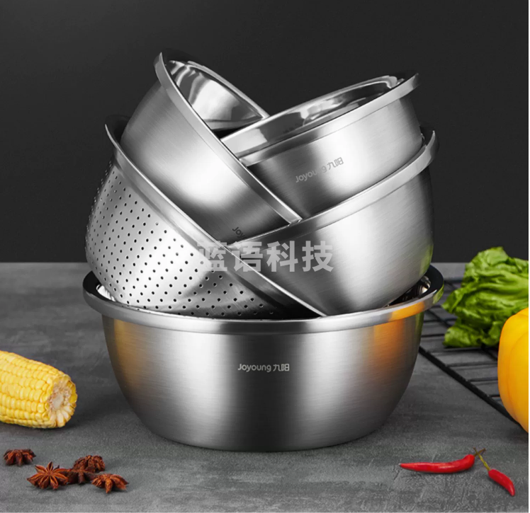 不锈钢盆304食品级和面盆子家用厨房打蛋盆漏盆汤洗菜盆套装