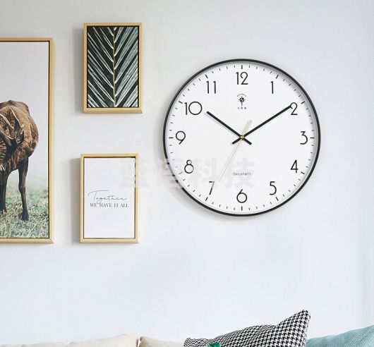 北极星(POLARIS)挂钟 客厅北欧钟表挂墙家用时钟现代简约大气挂表时尚14英寸石英钟