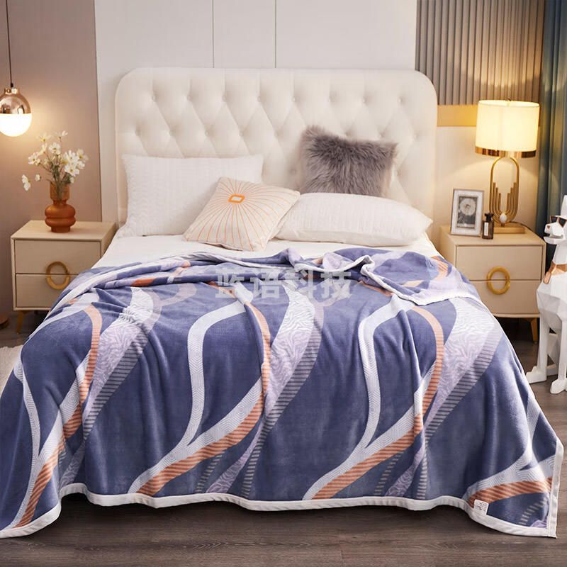 北极绒 雪貂绒毯 法莱绒珊瑚绒盖毯保暖毯子150X200cm纽约蓝