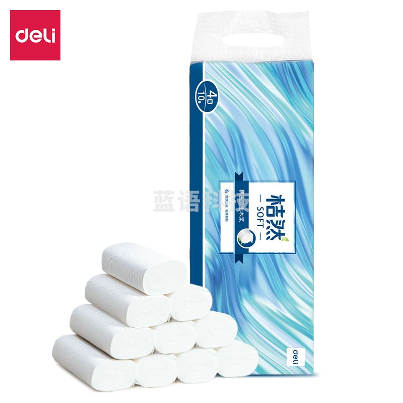 得力桔然soft系列WJ4070-01无芯卷纸4层70克(白)(提)