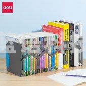 得力(deli)19cm可伸缩书立 简易收纳单联可控 深灰 78630