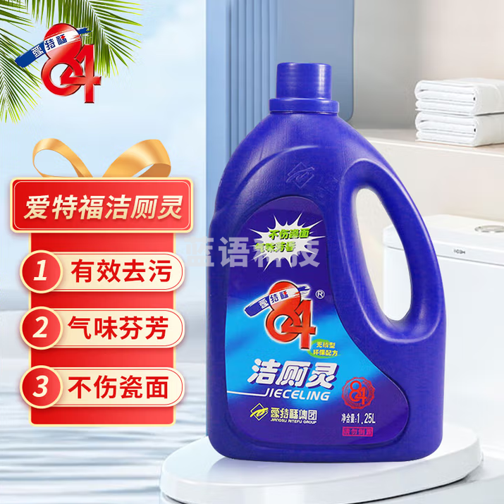 爱特福84 洁厕灵 马桶清洁剂 卫生间去黄除味 家用商用洁厕剂 1.25L 6瓶