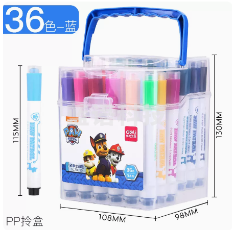 得力70699_36色汪汪队立大功印章水彩笔(蓝、粉)