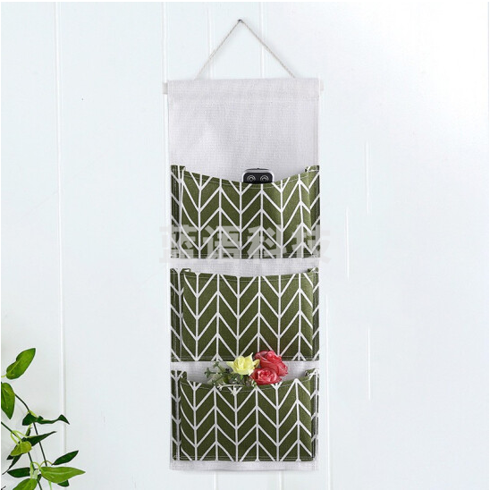 布艺门后杂物储物袋  棉麻防水收纳挂袋