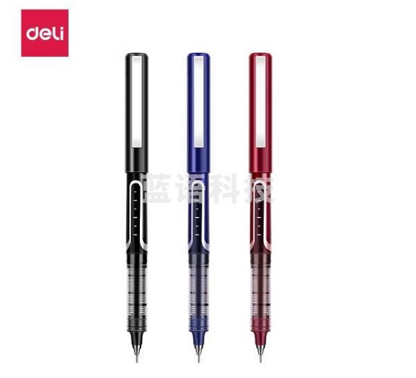 得力S657直液式走珠笔（黑/蓝/红三色可选）12支一盒 5盒起售