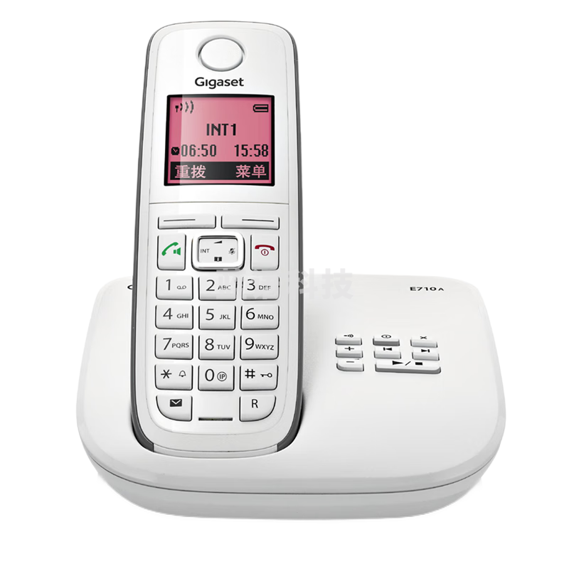 Gigaset原西门子 无绳电话机 中文菜单录音子母机 无线家用办公E710A白色（买单机送子机）