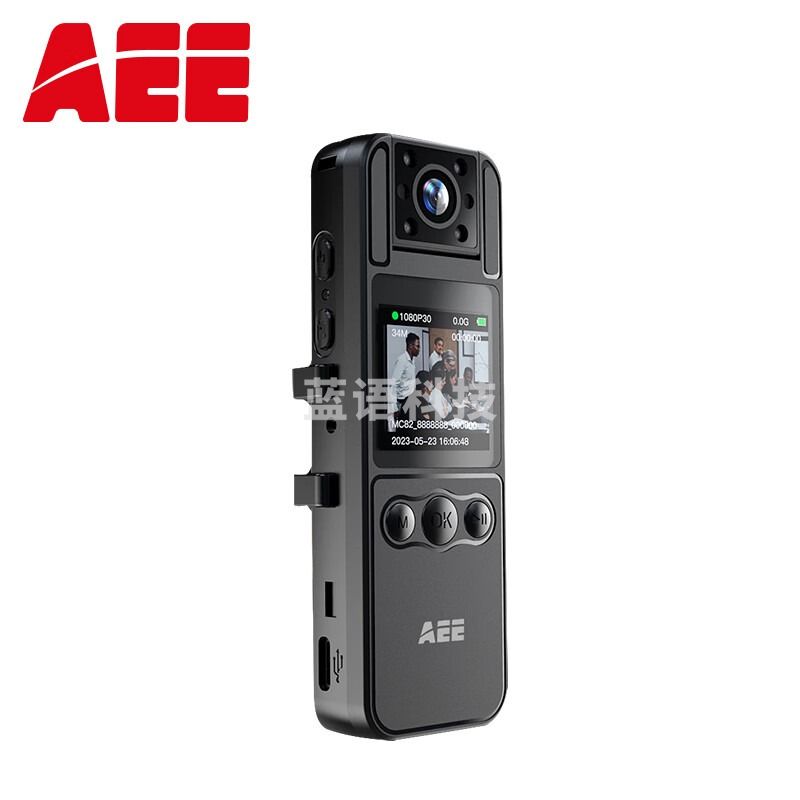 AEE执法记录仪P2.4K超清录音红蓝爆闪录像续航8H录像录音可拓展 128G
