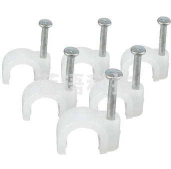 10mm 线卡扣圆形钢钉线卡理线器网线卡墙钉每袋100个