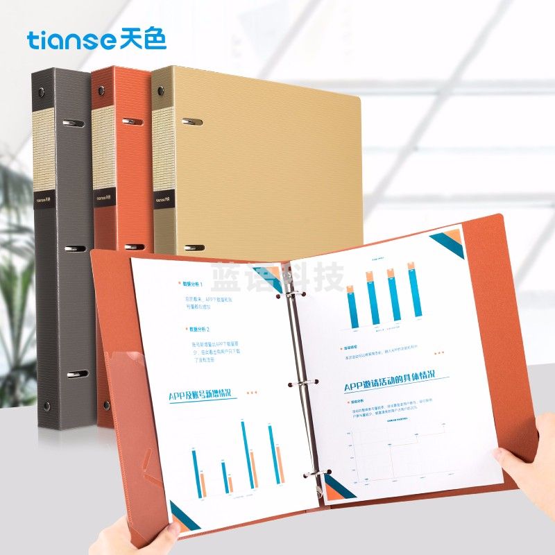 天色（TIANSE） TS-1620 三孔文件夹 玛瑙灰