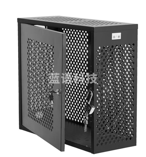 计算机电脑保密箱安全机箱保密机箱主机安全柜机箱保护罩电脑保密防盗服务器机柜台式机箱带锁 黑色 深度600、宽度250、高度620