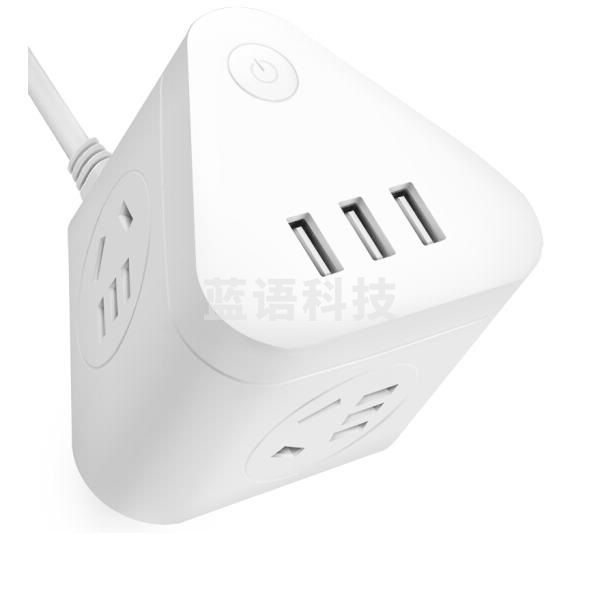 得力(deli) 18321 USB插座 插线板拖线板 3USB接口+3组合孔 总控 全长1.5米（白）