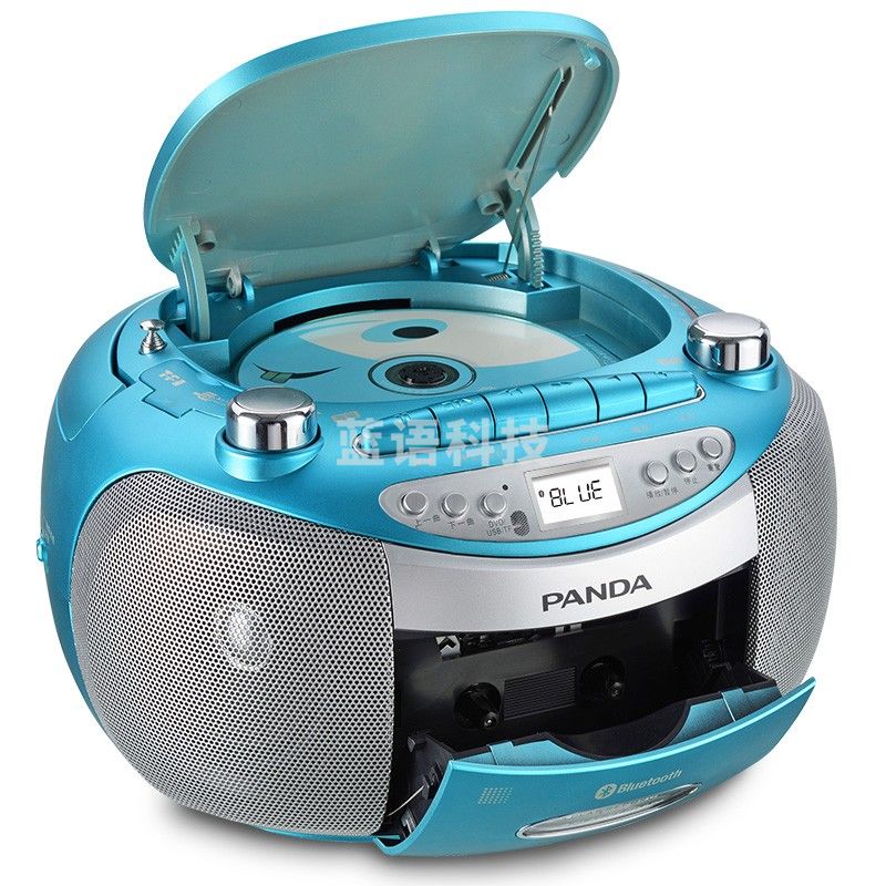 熊猫（PANDA）F-388锂电版 便携式移动电视DVD播放器 英语CD复读机学习机 可插U盘TF卡影碟机MP3随身听（蓝）