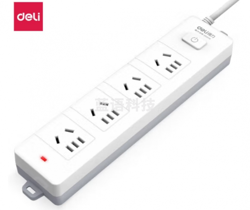 得力18153(03)延长线插座_4组_3米_PE袋装(白)(个) 18153(03)延长线插座_4组_3米 M&C31493