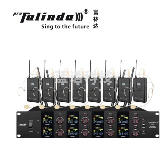 富林达（proFulinda） D-388一拖八无线会议话筒U段调频麦克风桌面鹅颈舞台工程 八头戴系列