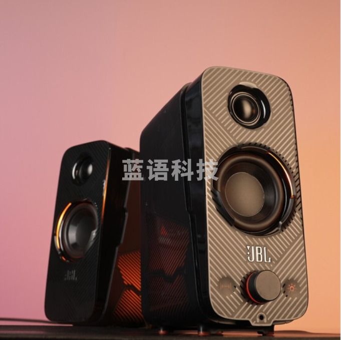 JBL 量子风暴 QDUO 游戏音箱蓝牙电脑桌面音响 炫彩灯效电竞音箱独立高低音炮台式机手机音响黑色