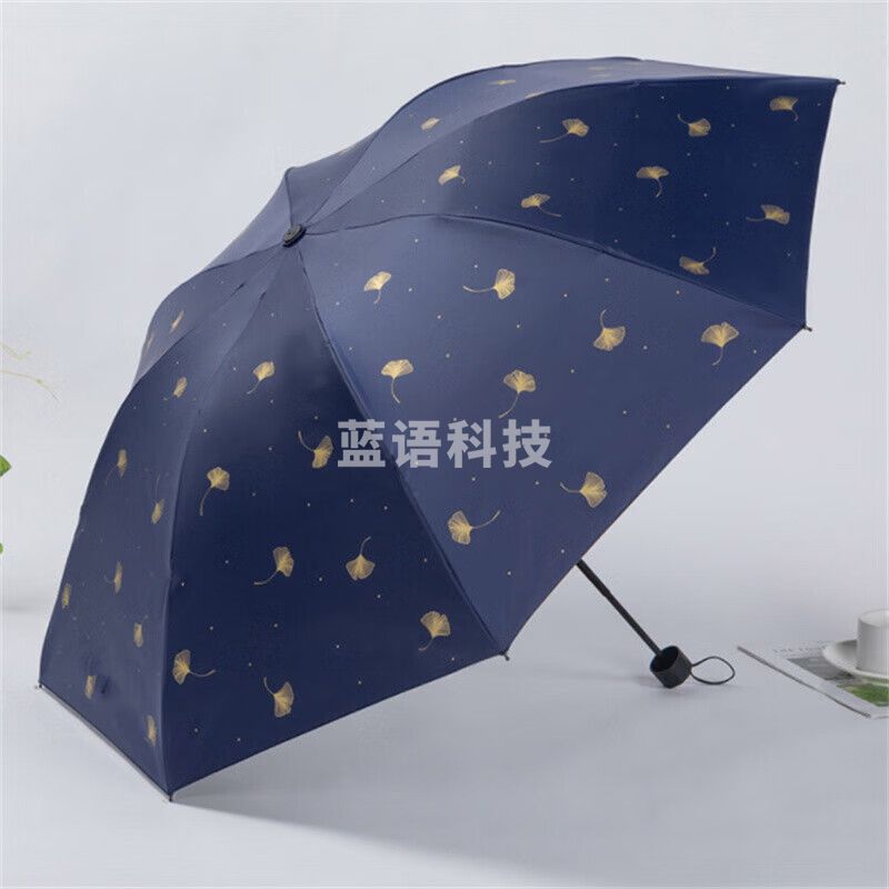 天堂伞银杏飞舞黑胶防遮阳晴雨两用太阳伞33631E