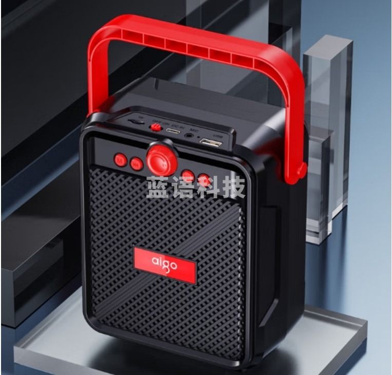 爱国者 T51蓝牙音响 户外手提便携广场舞音箱 会议教学扩音器U盘TF插卡音响 黑色