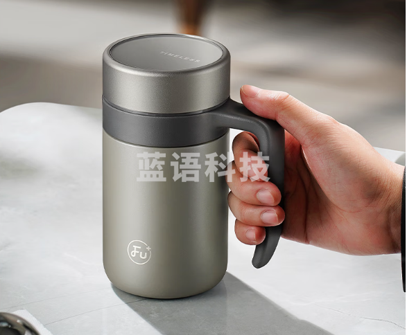 富光 FU025B-S460L FU+保温杯316不锈钢办公室商务泡茶杯子茶水分离男士水杯礼盒装 灰色