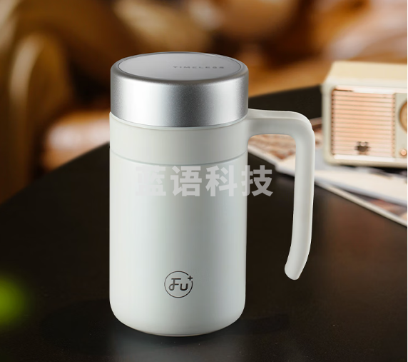富光 FU025B-S460L FU+保温杯316不锈钢办公室商务泡茶杯子茶水分离男士水杯礼盒装 白色